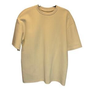 Lark & Owl Beige Oversized Heavy Weight Crew Neck Top - size Small